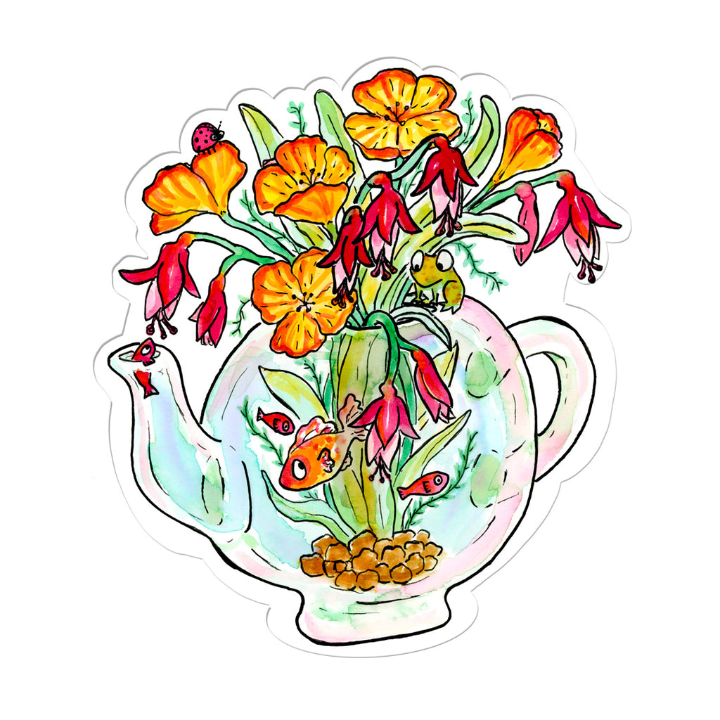 Teapot Garden Sticker